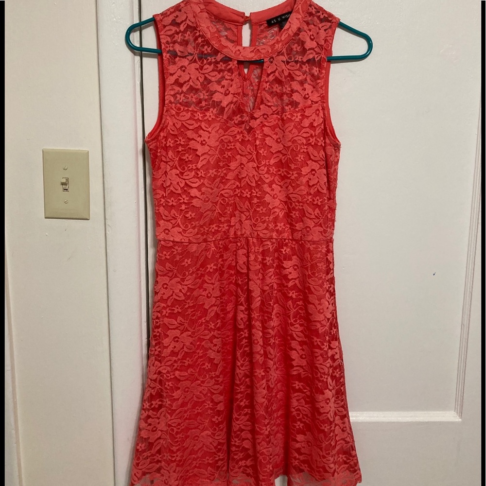 Coral lace dress